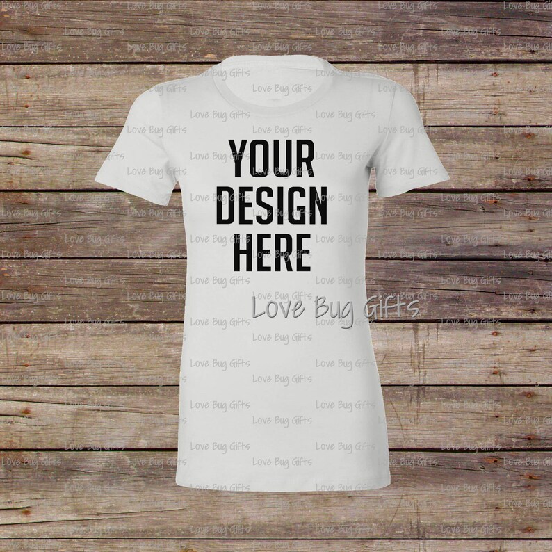Download TShirt Mock Up White Woman's Crew Neck Short Sleeve | Etsy