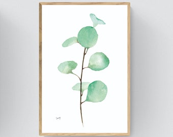 Aquarelle Painting • Botanical • Leaves • Printable Art • Digital File • Wall Art
