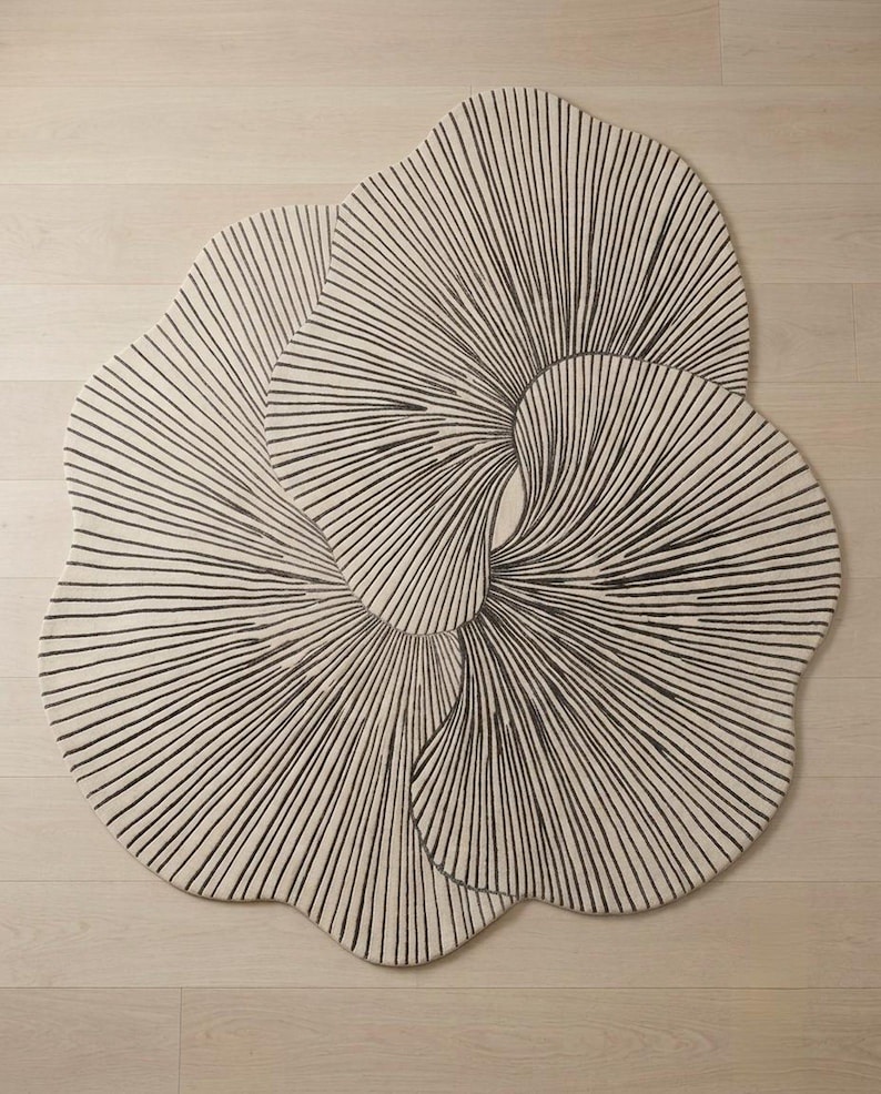 Organic Shape Rug, Hand Tufted Wool Rug, Modern Abstract Area Rug ...