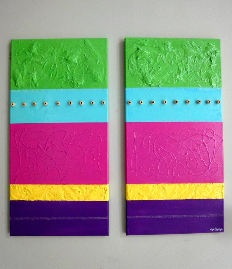 Abstract Acrylic Painting Mixed Media Modern Original Art Etsy