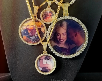 Custom Photo Necklace: Personalized Picture Pendant, Round Memory Keepsake Jewelry