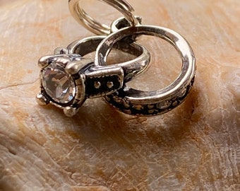 Sterling Silver Ring Set Charm Anniversary