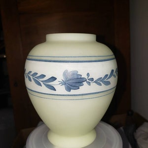 Fenton Hand Painted Art Glass Blue Flowers