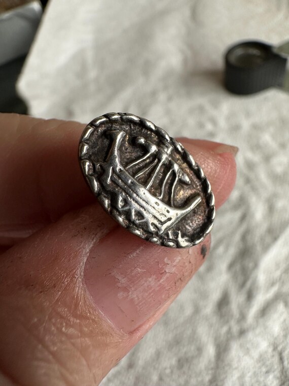 Solid Silver cufflinks Rope Border Celtic Long Sh… - image 2