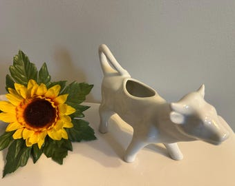 Whiteware Glossy White Cow Creamer Farmhouse Chic