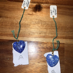 Blue Lapis Heart Shape Stone Pendant 18mm