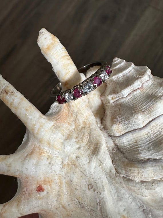 Sterling Silver Ruby Eternity Ring Allure of Silv… - image 7