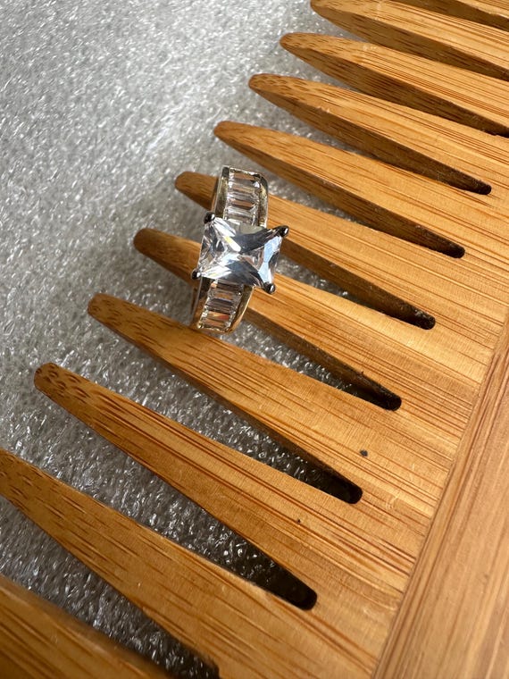 OMG Gorgeous Rectangular Cut CZ Side Baguettes St… - image 7