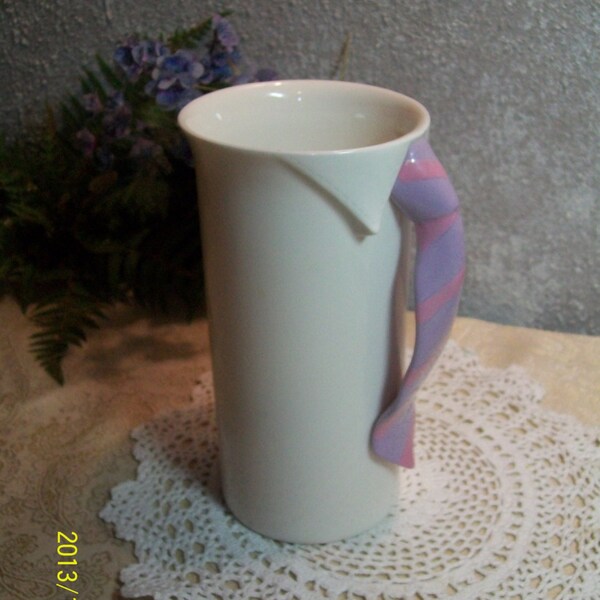 3d Shirt & Tie Coffee Mug Or Flower Vase Porcelain