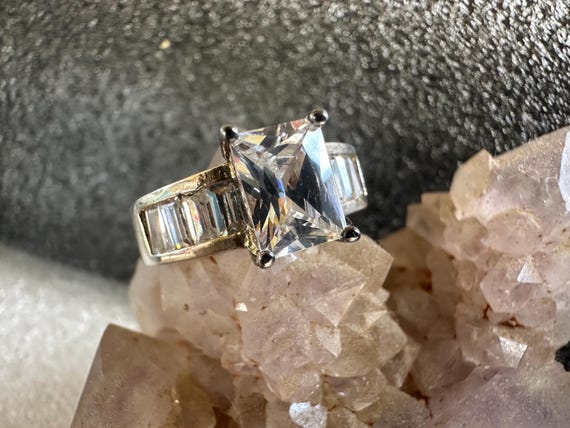 OMG Gorgeous Rectangular Cut CZ Side Baguettes St… - image 6