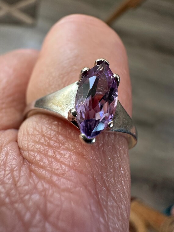 Sterling Silver Stackable Lavender Amethyst CZ Ma… - image 3