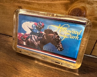Hollywood Park Cigar Glass Paperweight