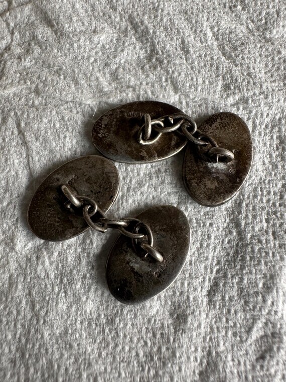 Solid Silver cufflinks Rope Border Celtic Long Sh… - image 8