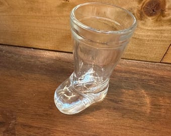 MCM Mod Dep Glass Boot Shot Glass Toothpick Holder