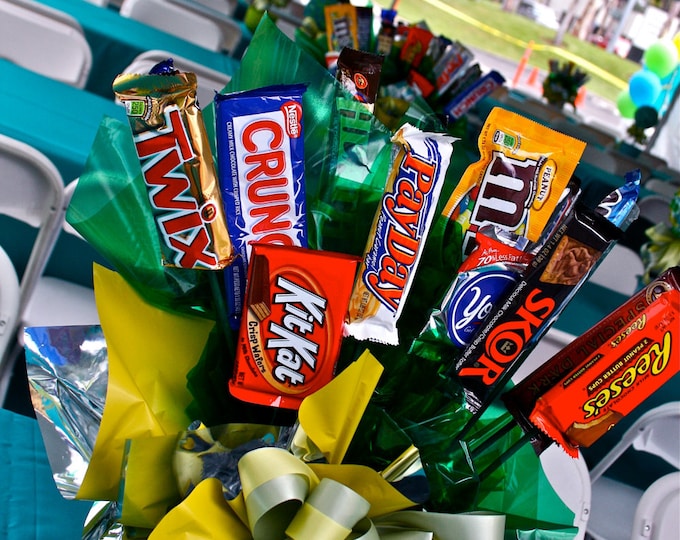Chocolate Bars Candy Bouquet Centerpiece Etsy