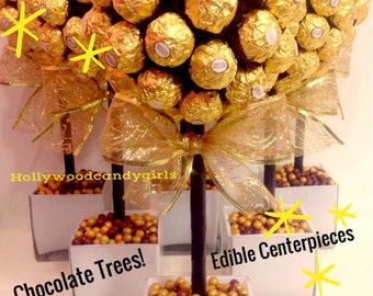 Ferrero Rocher Chocolate, Gold Candy Arrangement Topiary Gift
