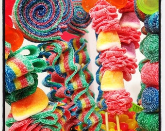24 Sweet Sticks Kandy Kabobs Rainbow Party Favors  (24 pieces)