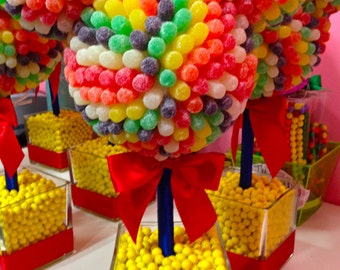 Disney Inspired Mickey Minnie Mouse Clubhouse Gum Drop Centralny element cukierkowy Topiary, dekoracja bufetu cukierkowego, Mitzvah, urodziny