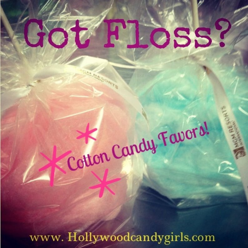 Cotton Candy Lollipops/ Packaged Favors 12 pieces image 1