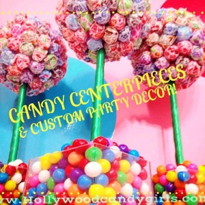 Rainbow Dum Dum Gum Ball Candy Land Centerpiece Topiary