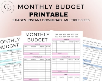 Monthly budget printable, Monthly budget tracker, Paycheck budget template, Budget tracker sheet, Monthly income and expense