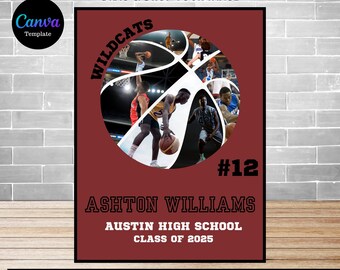 Basketball Senior Photo Collage: Sport Gift (Digital Download)