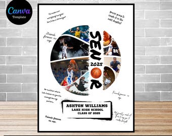 Basketball Senior Night Photo Collage: Printable Gift (Digital Download)