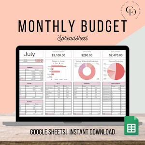 Monthly budget spreadsheet, budget planner, budget template, Paycheck budget tracker, financial planner, google sheets budget