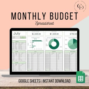 Monthly budget spreadsheet, budget planner, budget template, Paycheck budget tracker, financial planner, google sheets budget