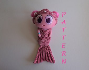 PDF. Crochet PATTERN for Neonate Nerlie. Mermaid dress & tiara.