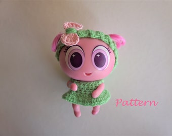 PDF. Crochet PATTERN for Neonate Nerlie. Dress & headband.