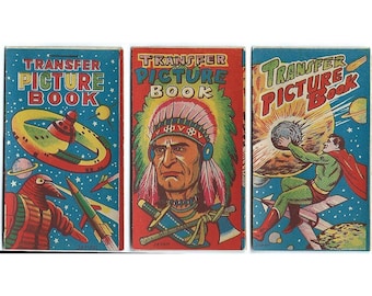 Tatuajes de libro de imágenes transferibles, juguete de Superman de los años 50, sin usar, nuevo, de stock antiguo, lote VTG