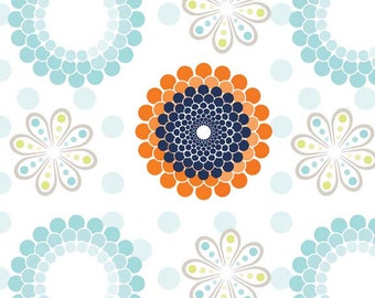Ashbury Floral Blue 1 Yard Cut