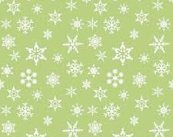 Holiday Snowflakes in Green - Riley Blake Designs - 1 Yard Cut