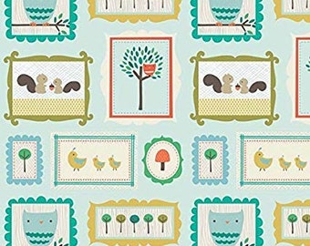 Scenic  Route Critters  Blue -  Deena Rutter for Riley Blake Fabrics - 1 Yard Cut