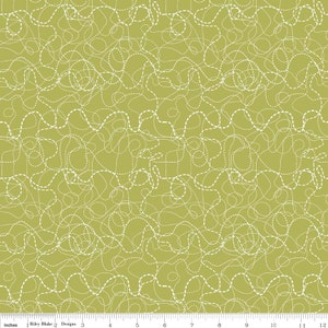 Treasure Search Green - Leslie Grainger pour Riley Blake Fabrics - 1 yard cut