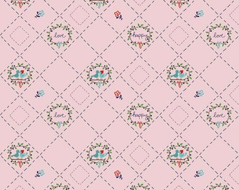 Country Birds in Pink: Tasha Noel 1 Yard Cut