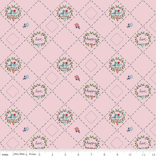 Country Birds in Pink: Tasha Noel 1 Yard Cut