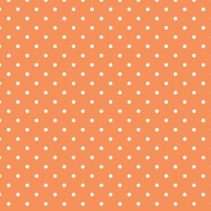 Swiss Dots White on Orange:  Riley Blake Designs 1  Yard