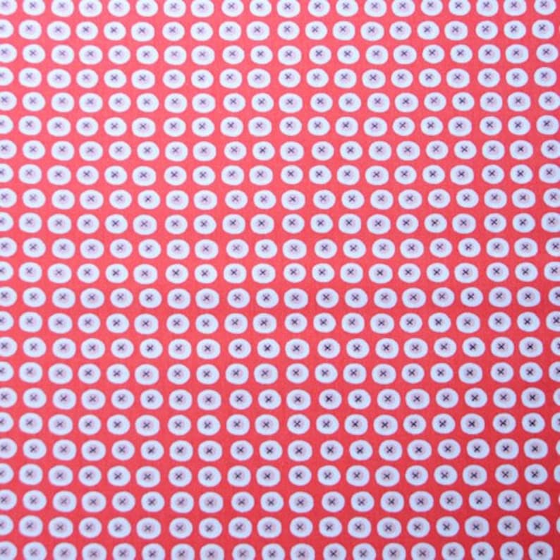 Buttons in Red: Monaluna Organics Havana Collection 1 Yard Cut image 1