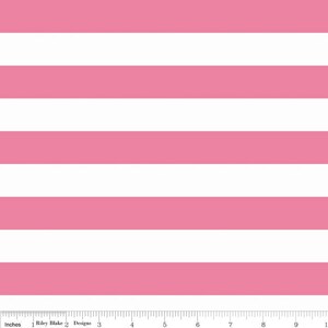 One Inch Stripe Pink Knit: Riley Blake Designs 1 Yard Cut