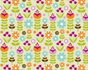 Little Matryoshka Garden in Green by Carly Griffith for Riley Blake Fabrics One Yard Cut