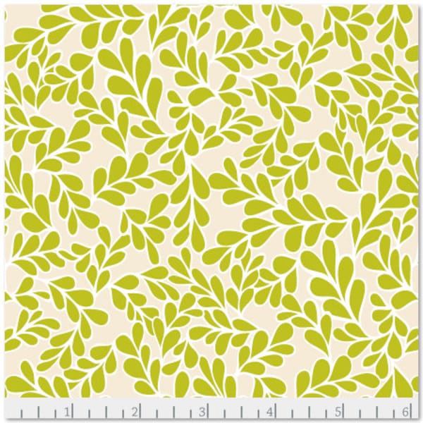 Boxwood in Chartreuse: Daisies 'N Such by Daisy Jane 100% GOTS Certified 1 Yard Cut