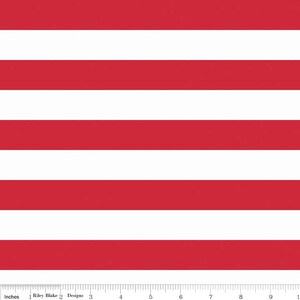 One Inch Stripe Red: Riley Blake Designs 1 Yard Cut