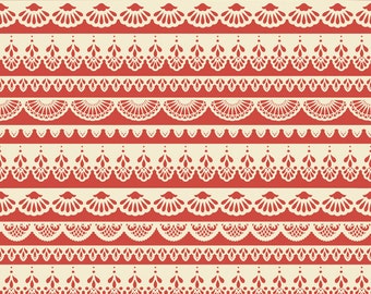 Serenata Lace in Red from Serenata by Samantha Walker 1 Yard Cut