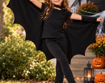 Bat Costume Set, Kids & Adult Halloween Cape, Bat Wing Costume with Mask, Gothic Halloween Outfit, Halloween Party Costume