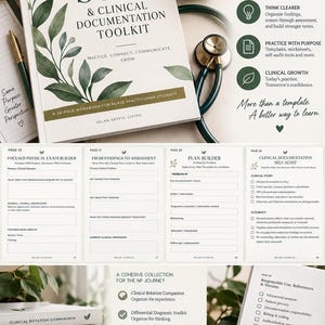 SOAP Note Template for Nurse Practitioner Students, Clinical Documentation Toolkit, NP Clinical Workbook, 36 Page Printable PDF