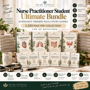 Nurse Practitioner Student Ultimate Bundle, 26 Specialty Toolkits Plus 6 Study Guides, 1333 Page PDF Collection for NP Rotations