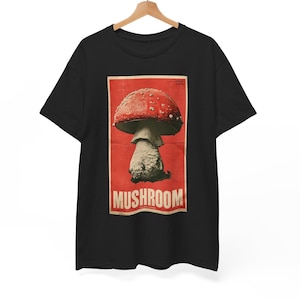 Fly Agaric Mushroom T Shirt Unisex Retro Poster Fungi Tee