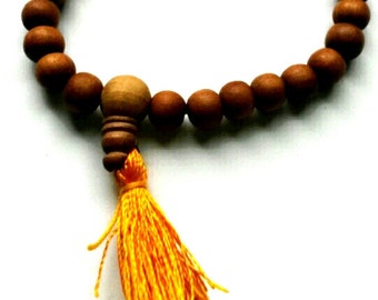 Sandalwood Beads - 23  9mm Wooden Beads - Natural Undipped Sandalwood Bracelet